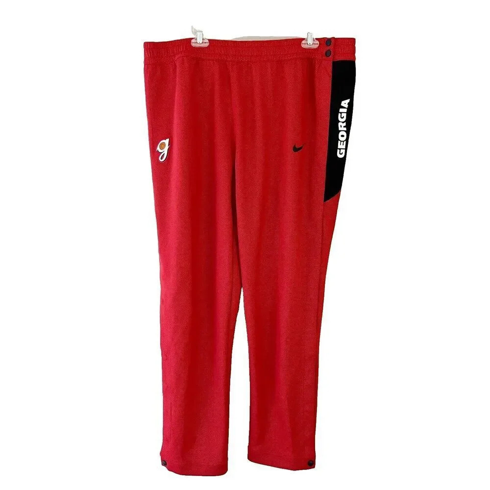 Nike Georgia Mens Red Black Track Pants 2XL Pull On Stretchable